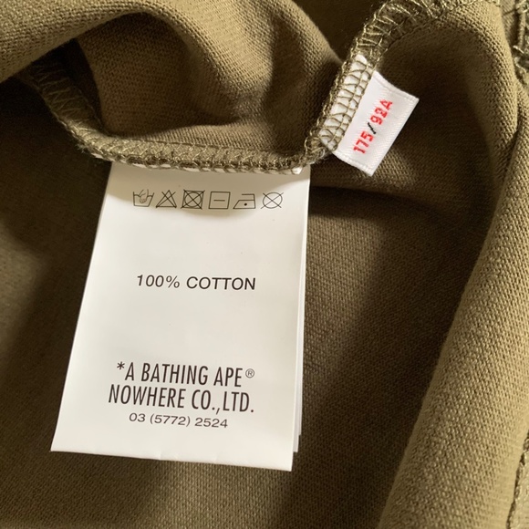 AAPE A Bathing Ape Tee T Shirt Mens M Olive Streetwear Logo Graphic Minimalist - Picture 12 of 13